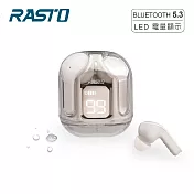 RASTO RS62 日系設計電量顯示真無線5.3藍牙耳機 奶茶色