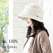 日本 QUEENHEAD 良感透氣抗UV抗強風全麻材質防曬帽062 自然色