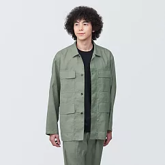 【MUJI 無印良品】男大麻混襯衫式外套 S 淺綠