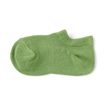 【MUJI 無印良品】兒童棉混淺口直角襪19-23cm 綠色