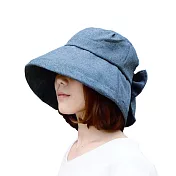 日本SHF 新一代丹寧風氣質蝴蝶結遮陽帽 靛藍