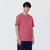【MUJI 無印良品】男有機棉水洗粗織圓領短袖T恤 XS 紅色