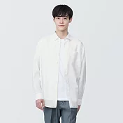 【MUJI 無印良品】男大麻混長袖襯衫 S 白色
