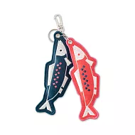 年年有魚串-刺繡吊飾鑰匙圈  紅藍【受託代銷】