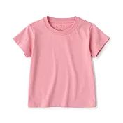 【MUJI 無印良品】幼兒棉混聚酯纖維容易穿脫圓領短袖T恤 80 粉紅