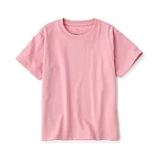 【MUJI 無印良品】兒童棉混聚酯纖維圓領短袖T恤 110 粉紅