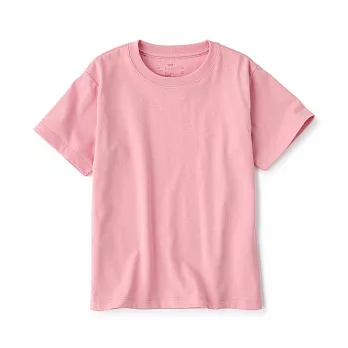 【MUJI 無印良品】兒童棉混聚酯纖維圓領短袖T恤 110 粉紅