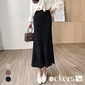 【Lockers 木櫃】韓國顯瘦氣質花邊蕾絲半身裙 L113031503 F 黑色F