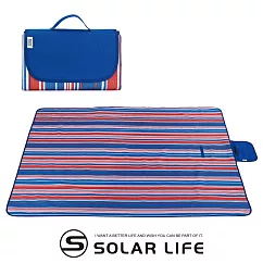 Solar Life 索樂生活 加大防水防潮野餐墊.折疊野餐墊 輕便沙灘墊 休閒墊 海灘墊 防水墊 深藍