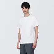 【MUJI 無印良品】男有機棉水洗天竺圓領短袖T恤 M 白色