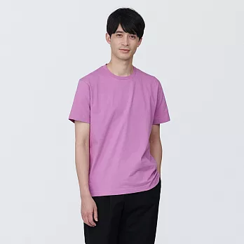 【MUJI 無印良品】男有機棉水洗天竺圓領短袖T恤 XS 粉紅
