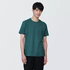 【MUJI 無印良品】男有機棉水洗天竺圓領短袖T恤 XS 深綠