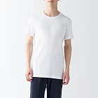 【MUJI 無印良品】男清爽舒適棉質圓領短袖T恤 M 白色