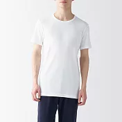 【MUJI 無印良品】男清爽舒適棉質圓領短袖T恤 M 白色