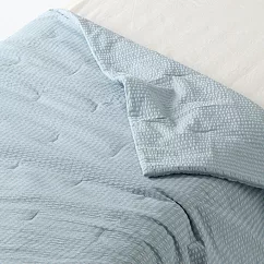 【MUJI 無印良品】棉凹凸織薄被/S/藍色
