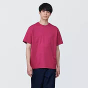 【MUJI 無印良品】男棉混天竺圓領短袖T恤 XS 粉紅