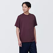 【MUJI 無印良品】男棉混天竺圓領短袖T恤 XS 紫紅