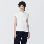 【MUJI 無印良品】女棉混天竺法式袖T恤 XS 白色