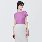 【MUJI 無印良品】女棉混天竺法式袖T恤 XL 粉紅