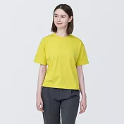 【MUJI 無印良品】女棉混天竺圓領短袖T恤 XS 煙燻黃
