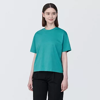 【MUJI 無印良品】女棉混天竺圓領短袖T恤 XS 淺綠