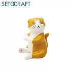 【日本正版授權】貓咪造型 陶瓷眼鏡架 擺飾 眼鏡收納架/陶瓷置物架 SETOCRAFT - 橘白貓