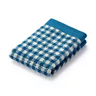 【MUJI 無印良品】棉圈絨雙線織手巾/藍格紋34*35cm