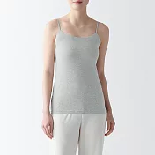 【MUJI 無印良品】女棉混彈性細肩帶 XL 灰色