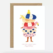 【AWS】Pool Party - Birthday Greeting card 生日卡 #1394