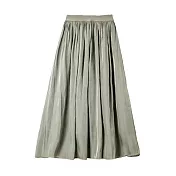 【MsMore】 高級感流光紗裙高腰顯瘦長款休閒百搭網紗半身長裙# 121063 L 綠色