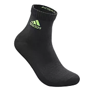 「品質卓越 台灣製造」adidas 愛迪達 P1高機能短筒運動襪-6入組 L 黑色底/螢光綠logo