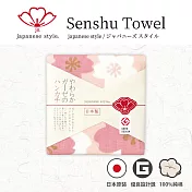 【日纖】日本泉州純棉方巾30x30cm- 粉櫻齊放