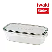 【iwaki】日本品牌耐熱玻璃微波盒-500ml 方蓋/灰色(原廠總代理)
