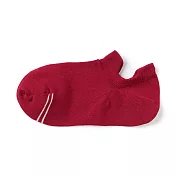 【MUJI 無印良品】女棉混腳跟防磨淺口直角襪23-25cm 紅色