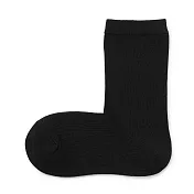 【MUJI 無印良品】女棉混足口柔軟舒適直角襪23-25cm 黑色