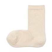 【MUJI 無印良品】女棉混足口柔軟舒適直角襪23-25cm 米色