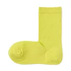 【MUJI 無印良品】女棉混足口柔軟舒適直角襪23-25cm 黃色