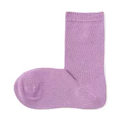 【MUJI 無印良品】女棉混足口柔軟舒適直角襪23-25cm 淺紫