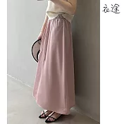 【衣途】法式高腰鬆緊A字裙(KDSY-B726) L 粉色