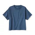 【MUJI 無印良品】兒童棉混聚酯纖維涼感寬版短袖Ｔ恤 150 深藍