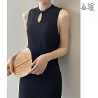 【衣途】優雅旗袍領修身背心連身裙洋裝(KDDY-P511) F 氣質黑
