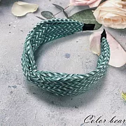 【卡樂熊】韓版扭結編織感造型髮箍(兩色可選)- 綠色