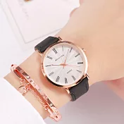 【MSTIANQ米士奇】美夢少女-英倫風時尚羅馬標放射錶盤手錶 _黑色