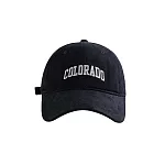 Colorado復古棒球帽 英文刺繡鴨舌帽(多色可選) 黑色