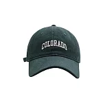 Colorado復古棒球帽 英文刺繡鴨舌帽(多色可選) 墨綠