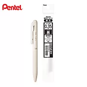 (1筆1芯) PENTEL Calme 靜暮輕油筆 0.35  米色桿
