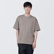 【MUJI 無印良品】男棉混涼感寬版短袖T恤 S 摩卡棕