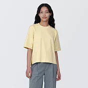 【MUJI 無印良品】女棉混聚酯纖維涼感寬版短袖T恤 XS 黃色