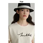 ltyp旅途原品 50支棉slogan空氣雲朵T恤圓領字母短袖上衣女夏季 M L XL  M 珍珠白