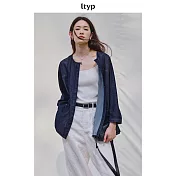 ltyp旅途原品 文藝隨性牛仔廓型薄外套 新款輕中式休閒襯衫女夏季 M L  M 深海藍